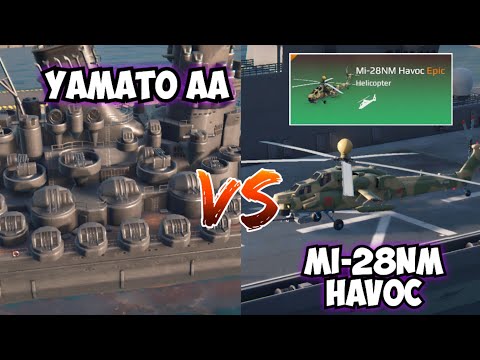 IJN Yamato AA Vs 4x Mi-28NM Havoc Helicopter | Modern Warships