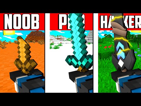 GIOCO CON SPADA NOOB VS PRO VS HACKER SU MINECRAFT - ITA