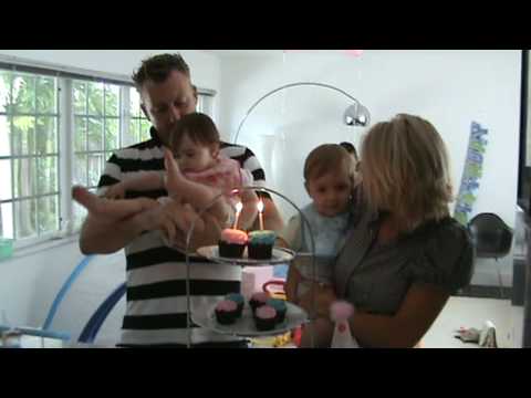 LENNON & GRACE 1ST BIRTHDAY CAKE & CANDLES