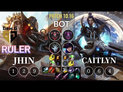 GEN Ruler Jhin vs Caitlyn Bot - KR Patch 10.16