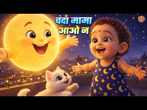 Chanda Mama Aao Na | Hindi Lullaby for Kids | Sleep Song | Ui Ui TV | Bedtime Nursery Rhyme | Jen...