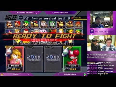 NYU Melee Weekly 11/4 - Guava (Peach) vs CU | Whiskers (Yoshi) - SSBM Winners Finals