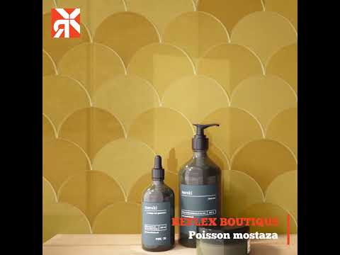 Carrelage mur écaille de poisson Mostaza