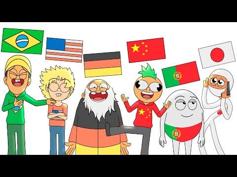 Portuguese VS English VS German VS Chinese VS Portugal VS Japanese !!! Animation