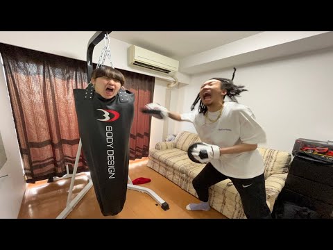 がーどまんをサンドバックの中に入れてボコボコにしてみた【ドッキリ】
