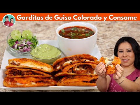Gorditas Coloradas con  Consome y Salsa de Aguacate !😱