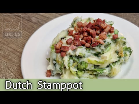 Mashed Potatoes with curly endive, cheese and bacon | Stamppot | Traditional Dutch Food