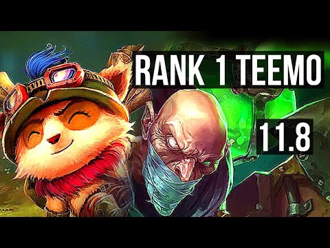 TEEMO vs SINGED (TOP) | Rank 1 Teemo, 6 solo kills, Dominating | KR Master | v11.8