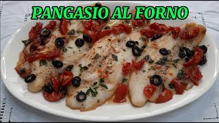 PANGASIO AL FORNO CON POMODORINI, secondo semplice e gustoso