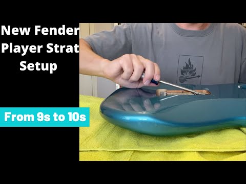 Fender Stratocaster setup -- converting from factory issue 9 gauge to 10 gauge.