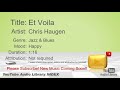 New Free Music 2018 Et Voila Chris Haugen Jazz Blues Happy YouTube Audio Library BGM