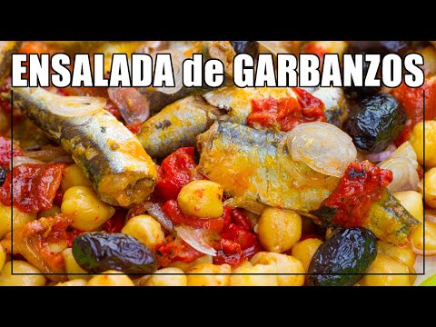 ✅ Receta ENSALADA de GARBANZOS con sardinas ► ENSALADAS de VERANO ▶ Ensalada recetas