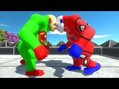 SPIDER MAN GORO vs SUPER MAN GORO DEATH RUN - Animal Revolt Battle Simulator