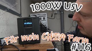 #116 Unterbrechungsfreie Stromversorgung für meine Chia Farm USV APE SMT1500I der 800W Test