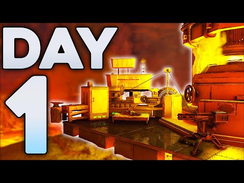 Claiming Modded Lava Cave on Day 1! - ARK PvP