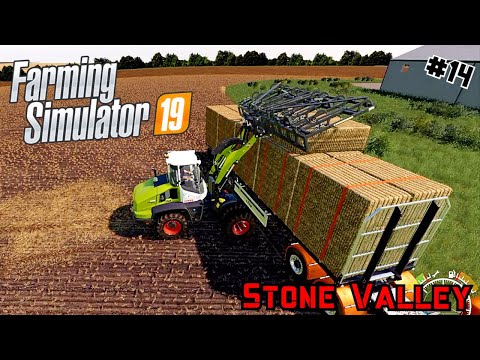 Rye Harvest and Baling Rye Straw!! Stone Valley x2  #14 FS19 Time-lapse