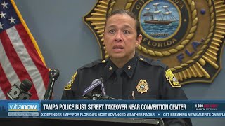 Tampa police discuss details of street takeover near convention center