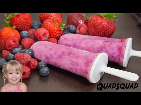 Healthy Berry Popsicle Recipe for Kids - Ice Lolly Summer Treat by QuadSquad