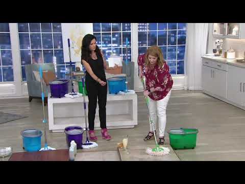 Clean Spin 360 Microfiber Spin Mop & Bucket System with Wheels on QVC