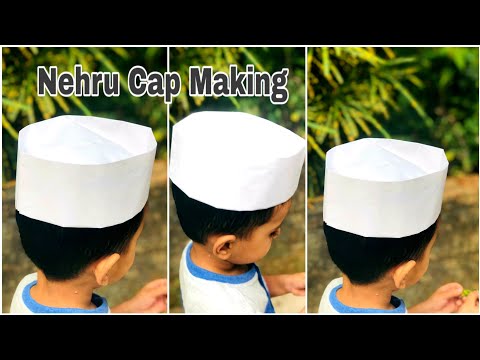 Nehru cap making with paper |How to make nehru cap|simple nehru cap making tutorial