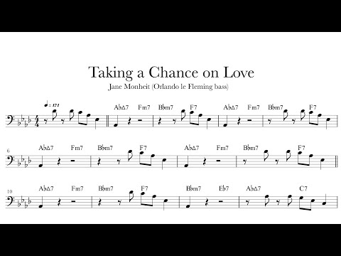 Taking a Chance on Love - Jane Monheit (Orlando le Fleming bass) | bass transcription