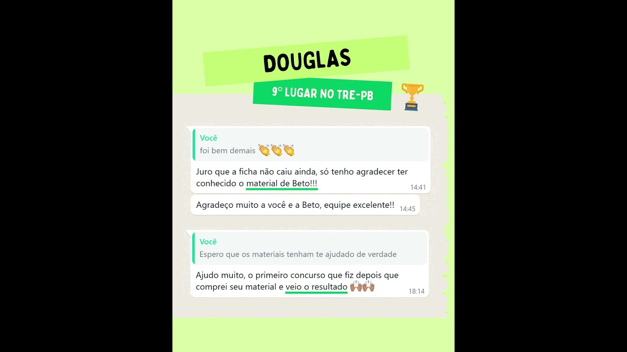 Douglas, 9º lugar no TRE-PB