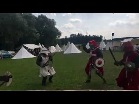 Knight's tournament in Drohiczyn, Poland, 2016, 4K, drones video