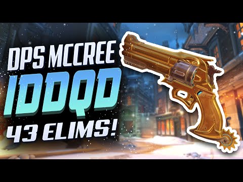 IDDQD CARRY MCCREE! 43 ELIMS! [ OVERWATCH SEASON 23 TOP 500 ]