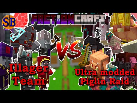 Illager Team vs Ultimate Piglin Modded Raid | Minecraft Mob Battle
