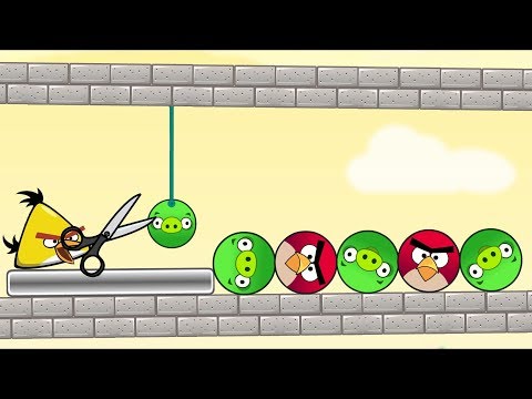 Angry Birds Pigs Out - RESCUE THE BIRDS BY CUTTING ROPE TO KICK ROUND PIGS!
