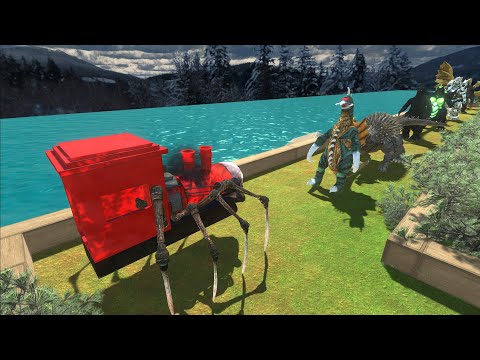 CHOO CHOO CHARLES VS GHIDORAH Oasis DEATH RUN - Animal Revolt Battle Simulator