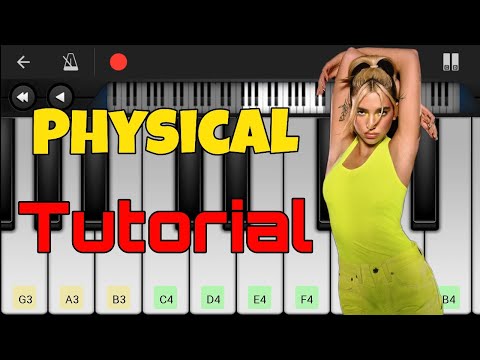 Como tocar Dua Lipa Physical - Piano Tutorial EASY mobile ( PERFECT PIANO ) | Pijano