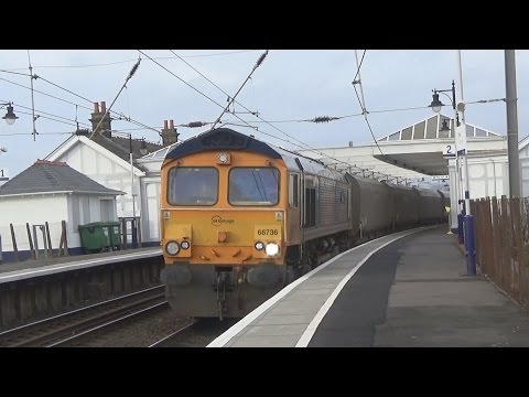 66736 'Wolverhampton Wanderers' GB Railfreight Passes Troon On 4S03 25/01/17