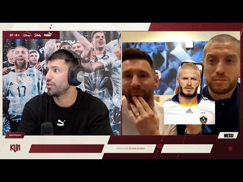 KUN AGUERO and MESSI make FUN of PAPU GOMEZ who thinks he looks like DAVID BECKHAM!! (English Subs)