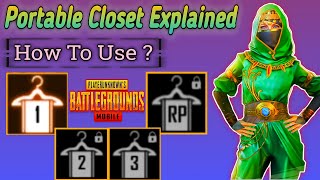How To Use "PORTABLE CLOSET" Option In PUBG MOBILE & Full Information How To Unlock All Closet