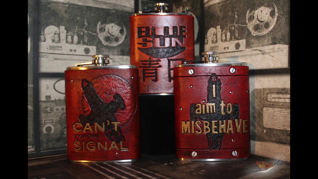 Handmade Leather Firefly Serenity Flasks