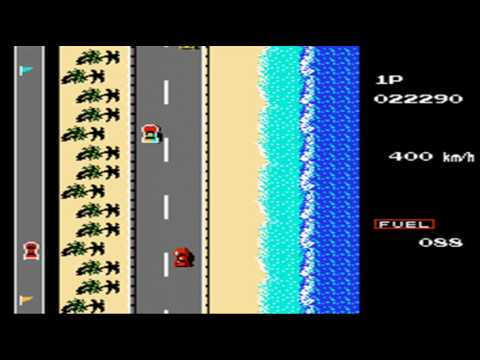 road fighter nes gameplay