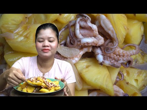 Fry octopus and pineapple recipe  - Simple cooking Channel