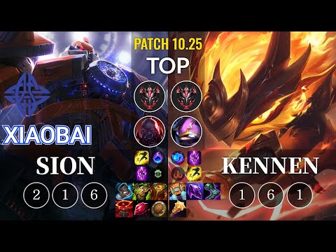 ES Xiaobai Sion vs Kennen Top - KR Patch 10.25