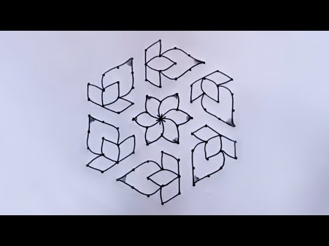 11*6 dots beautiful creative rangoli|simple rangoli|11 pulli kolam |By Ranjitha