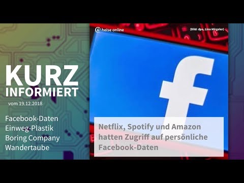 Facebook-Daten, Einweg-Plastik, Boring Company, Wandertaube | Kurz informiert vom 19.12.2018