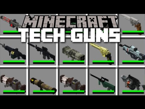 Minecraft TECH GUN MOD / PLAY WITH DEATH RAYS AND ZAP YOUR ENEMIES!! Minecraft