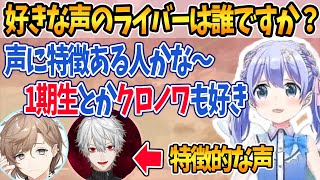 特徴的な声が多い一期生とクロノワールを推すちーちゃん【勇気ちひろ/ちーちゃん/切り抜き/にじさんじ/Apex/叶/葛葉】