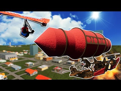 STEAMPUNK AIRSHIP DOGFIGHT OVER LEGO CITY! - Brick Rigs Multiplayer Gameplay - Lego Plane Challenge