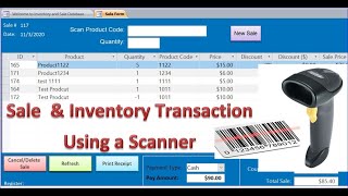 Example of Sale & Inventory Transaction Using a Scanner