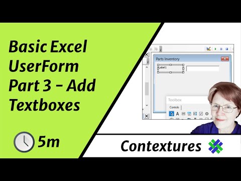 Basic Excel UserForm Part 3 - Add Textboxes