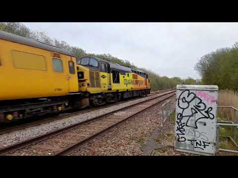 Colas 37099'Merl Evans leads on the test train with HNRC 37612 passing bungalow lane norwich-27/4/23