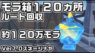 【約１２０万モラ】Ver7.0スネージナヤで手に入るモラ箱全１２０個の場所をルート解説【原神】【攻略解説】【スネージナヤ】