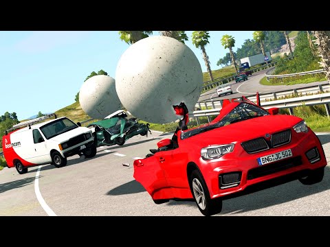 Giant Balls vs. Cars 7 | BeamNG.drive