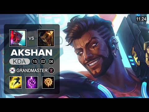 Akshan Top vs Yone - KR Grandmaster - PreSeason 12 Patch 11.24